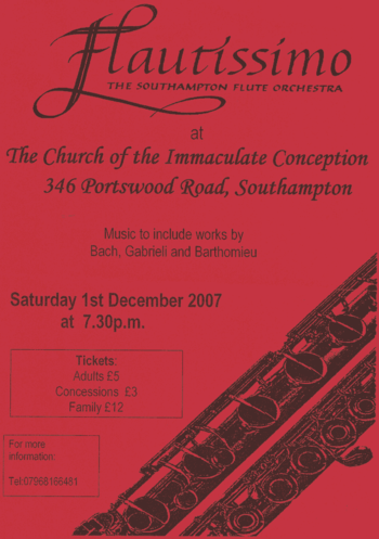 Poster for Christmas concert, 1st December 2007