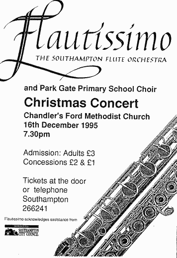 Poster for 12th December 1995 concert