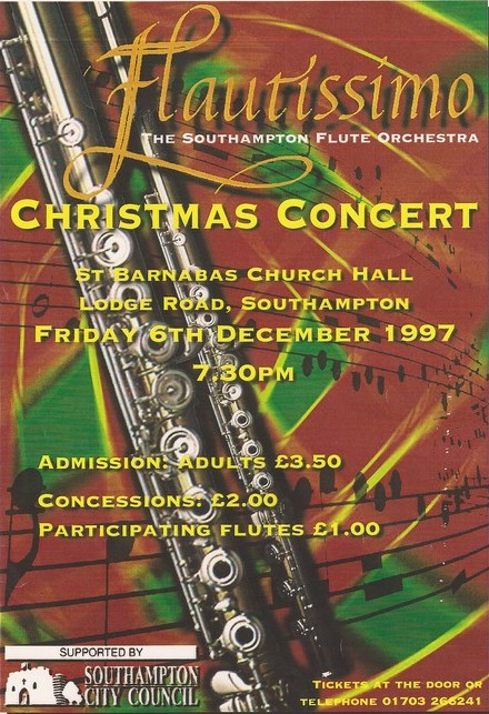 Poster for 6th December 1997 concert